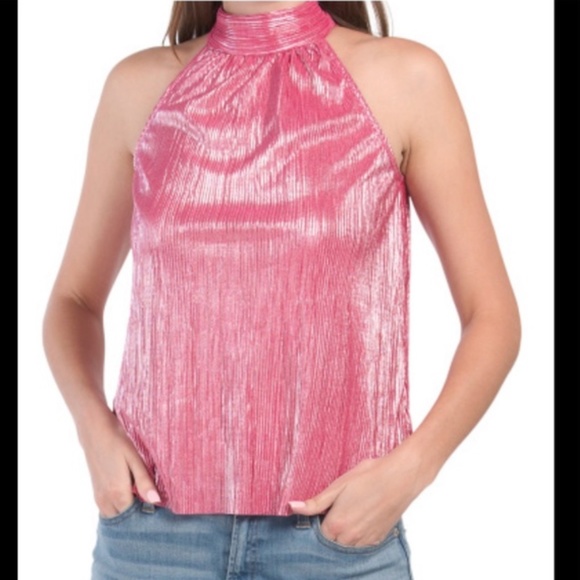 CeCe Tops - Metallic Halter Boho Peasant Hipster Hippie Art Chic Artsy Party Classy Blouse